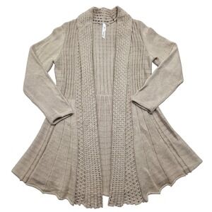 NY Collection Open Knit Cardigan Duster‎ Lightweight Womens Petite Large